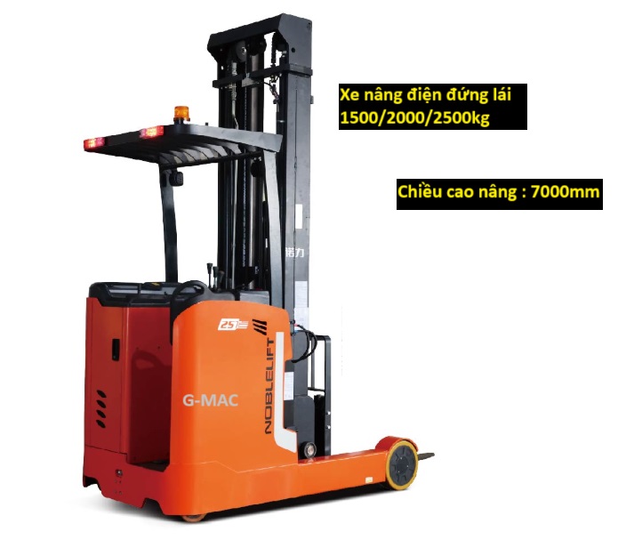 Xe nâng điện đứng lái sử dụng pin Lithium