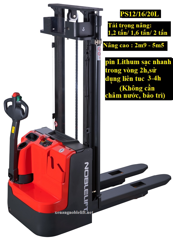 Xe nâng điện cao Noblelift PSE12N đi bộ lái